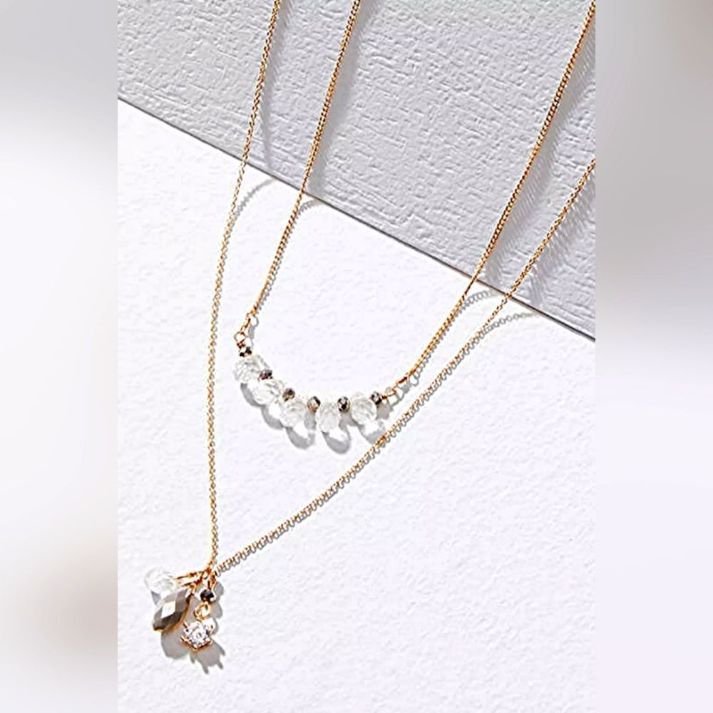 ANN TAYLOR LOFT CRYSTAL STONE NECKLACE SET NWT NOS